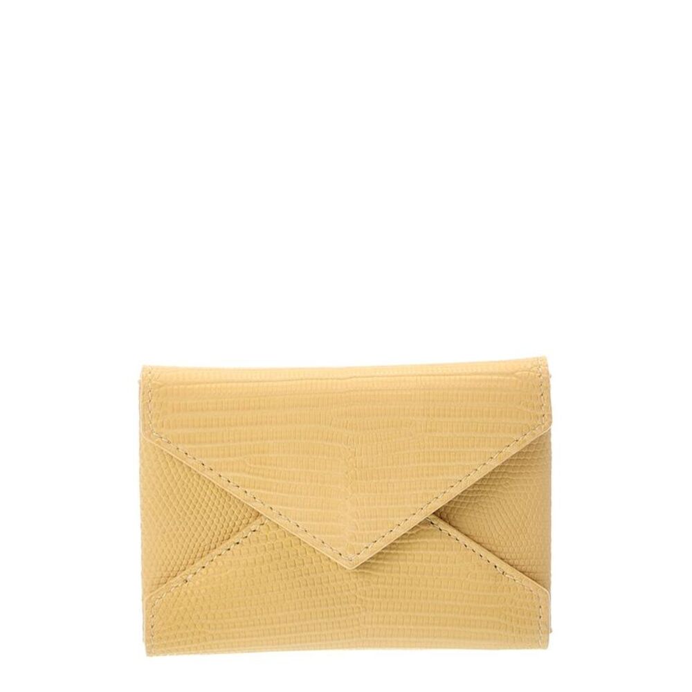 Saint Laurent Leather Card Case, Yellow